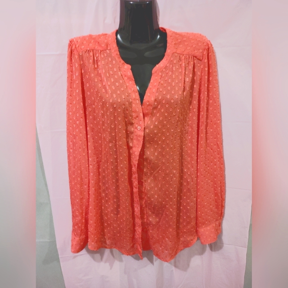 Womens BANANA REPUBLIC Tangerine Blouse MEDIUM
